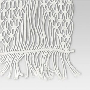 THRESHOLD NWT cotton macrame table runner -white -108x14 extended length
